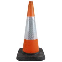 High reflective Traffic Cone  Red/ White 750mm with PVC Base