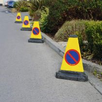 3 Sided No Waiting Police Cones