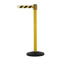 Yellow Powder Coated Retractable Belt Barriers