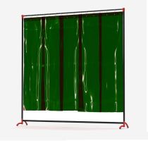 Heavy Duty Portable Green Welding Curtain Frame Set 6' x 8' 