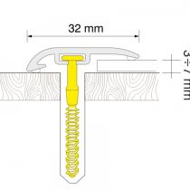 Wood Effect Ramp Profile PVC Door Threshold Strip 42mm