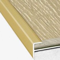 Anodised Aluminium LVT Stair Nosing Edge Profile For 5mm Flooring 28 x 14.5mm